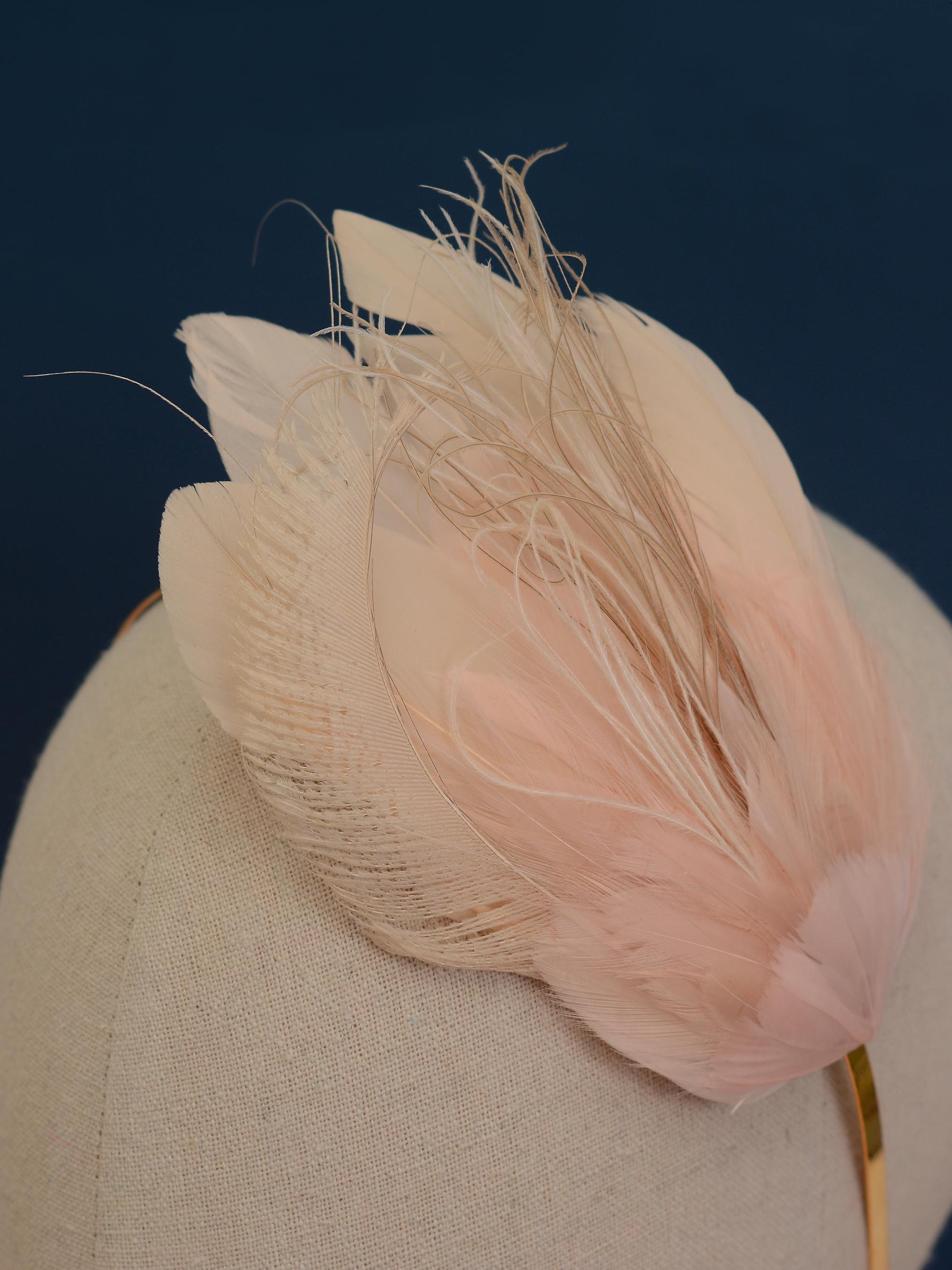 Ombre Blush Pink and Ivory Feather Fascinator Headband No.010 | Pink Feather Headband | Pink Feather Headpiece
