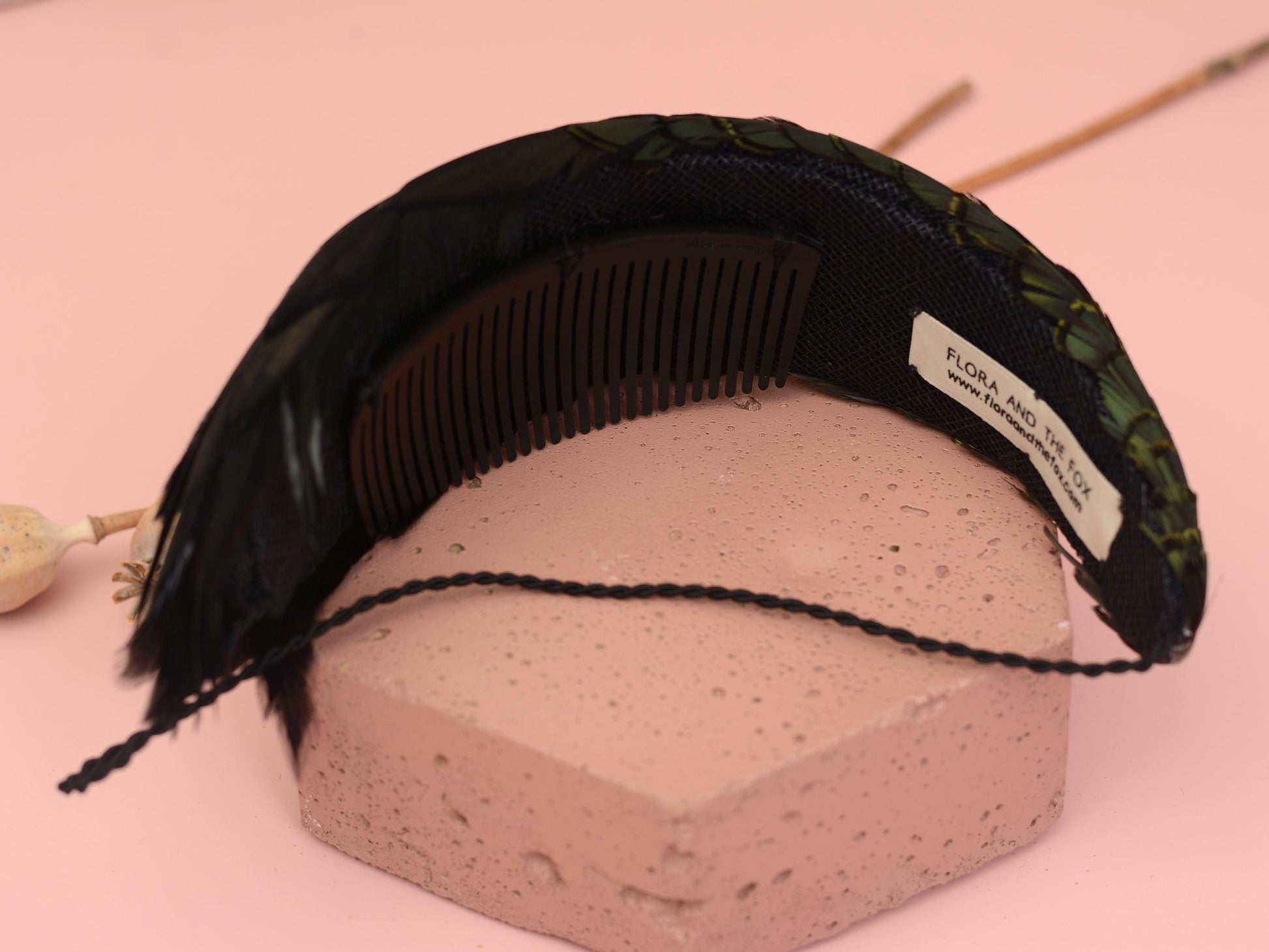Black / Green Pheasant Feather Bandeau Headband Fascinator | Pheasant Feather Hat | Wedding Fascinator