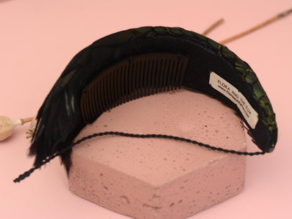 Black / Green Pheasant Feather Bandeau Headband Fascinator | Pheasant Feather Hat | Wedding Fascinator