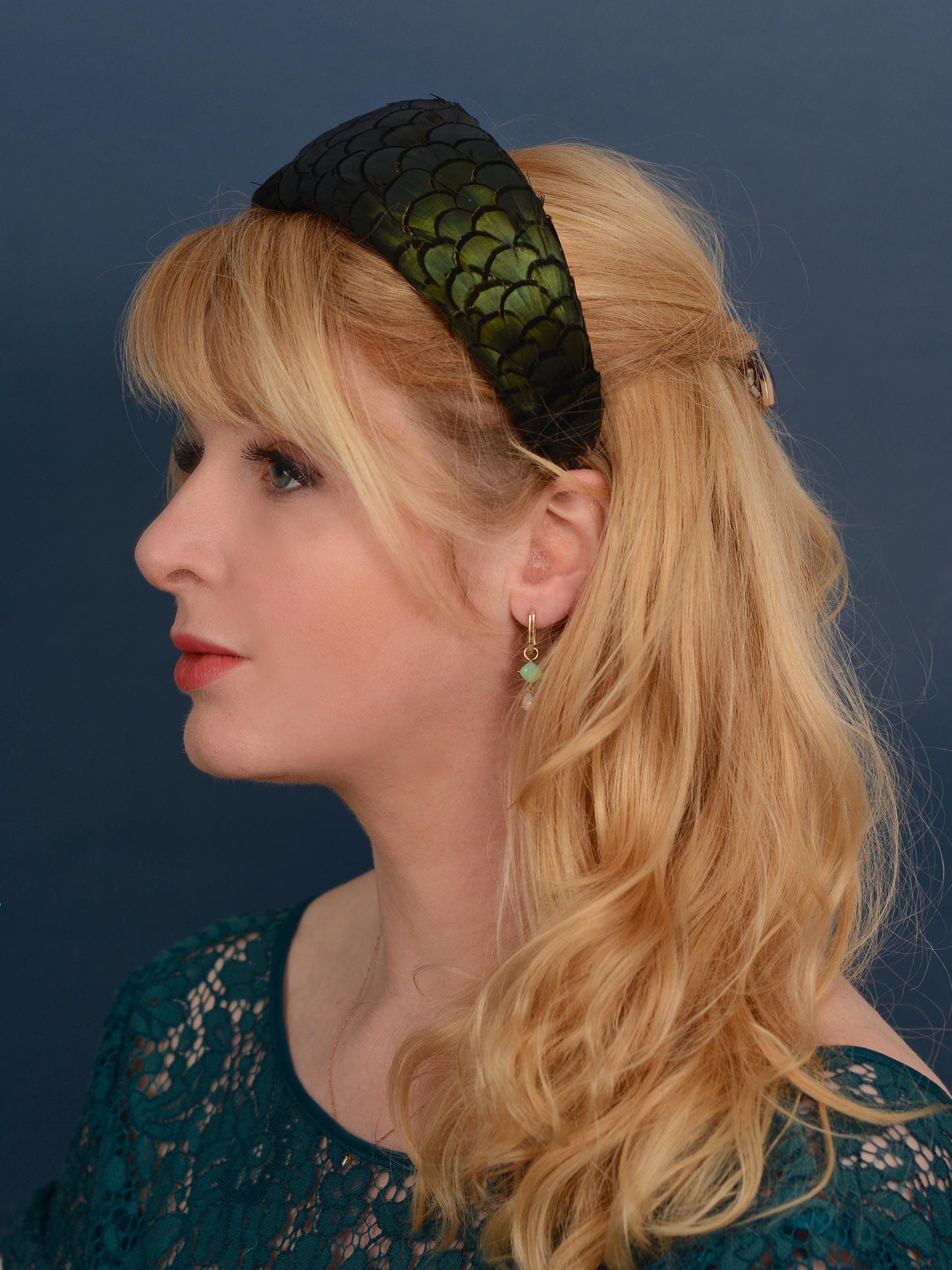 Black / Green Pheasant Feather Bandeau Headband Fascinator | Pheasant Feather Hat | Wedding Fascinator