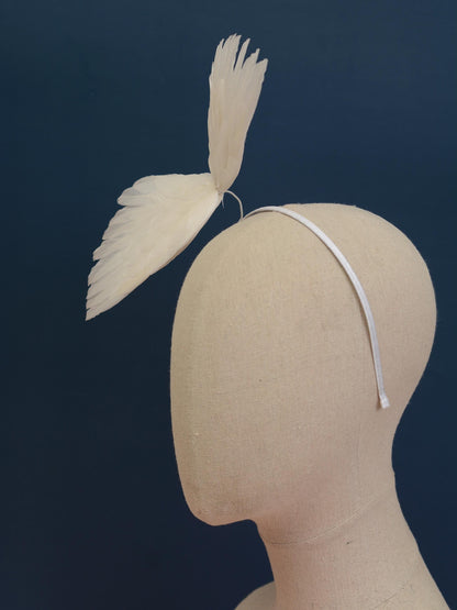 White Floating Bird Wings Headpiece Fascinator