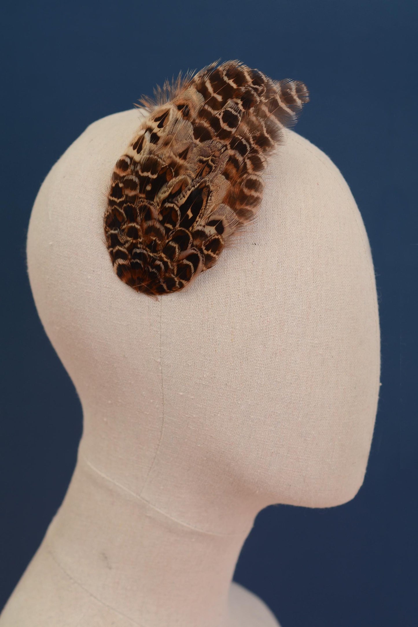 Feather Fascinator in Natural Hen Pheasant, Feather Hair Clip, Wedding Hair Clip