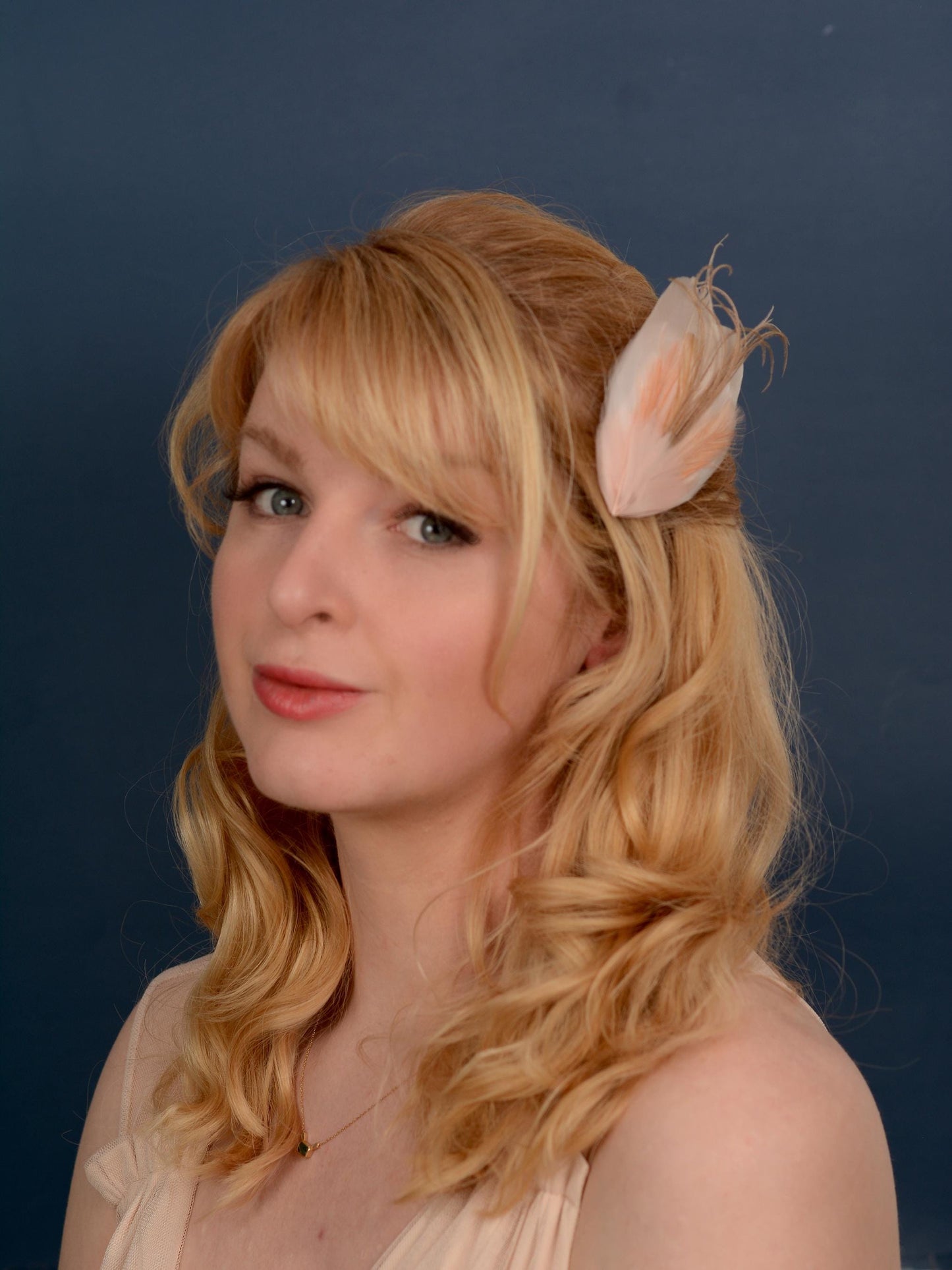 Feather Hair Clip in Blush Pink | Feather Fascinator | Feather Headpiece | Bridal Hair Clip | Bridesmaids Hair Clip