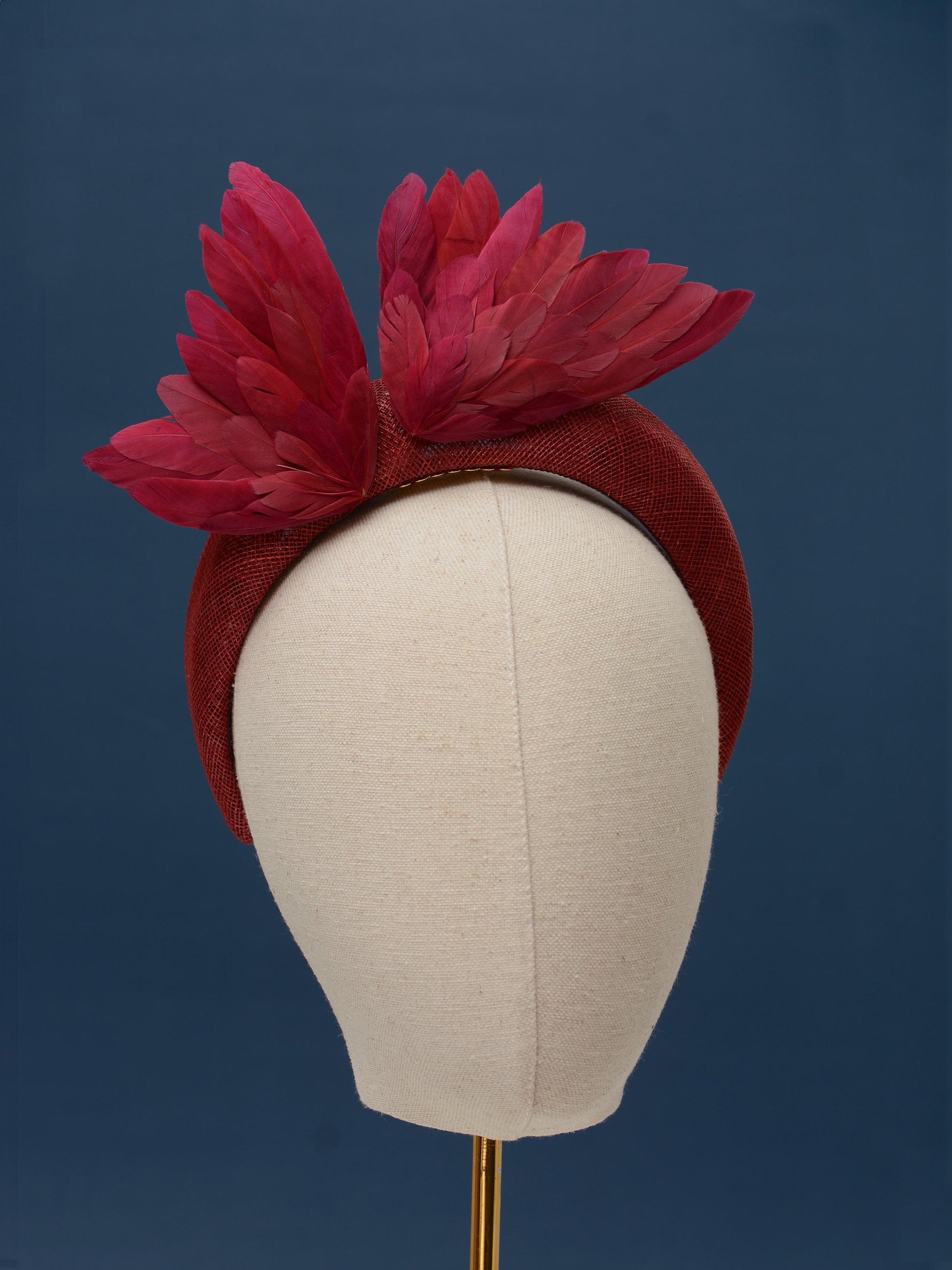 Bird Wing Claret Burgundy Halo Bandeau Fascinator Headband