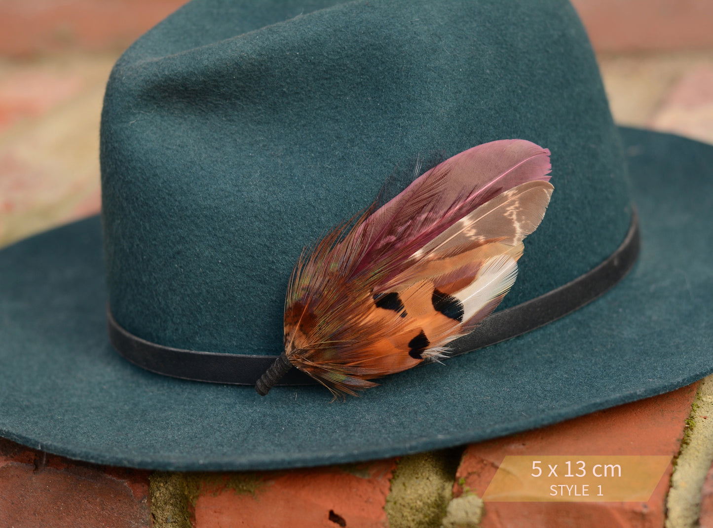 Deep Burgundy and Copper Feather Pin / Hat Pin No.108
