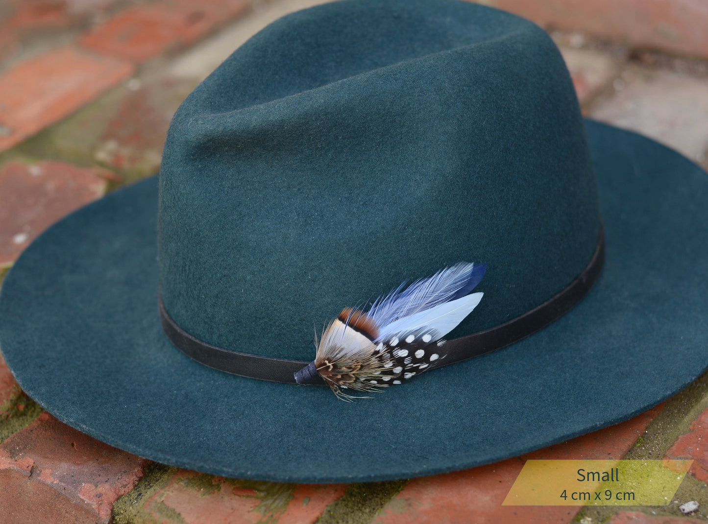 Navy and Pastel Blue Feather Boutonniere Hat Pin No.2