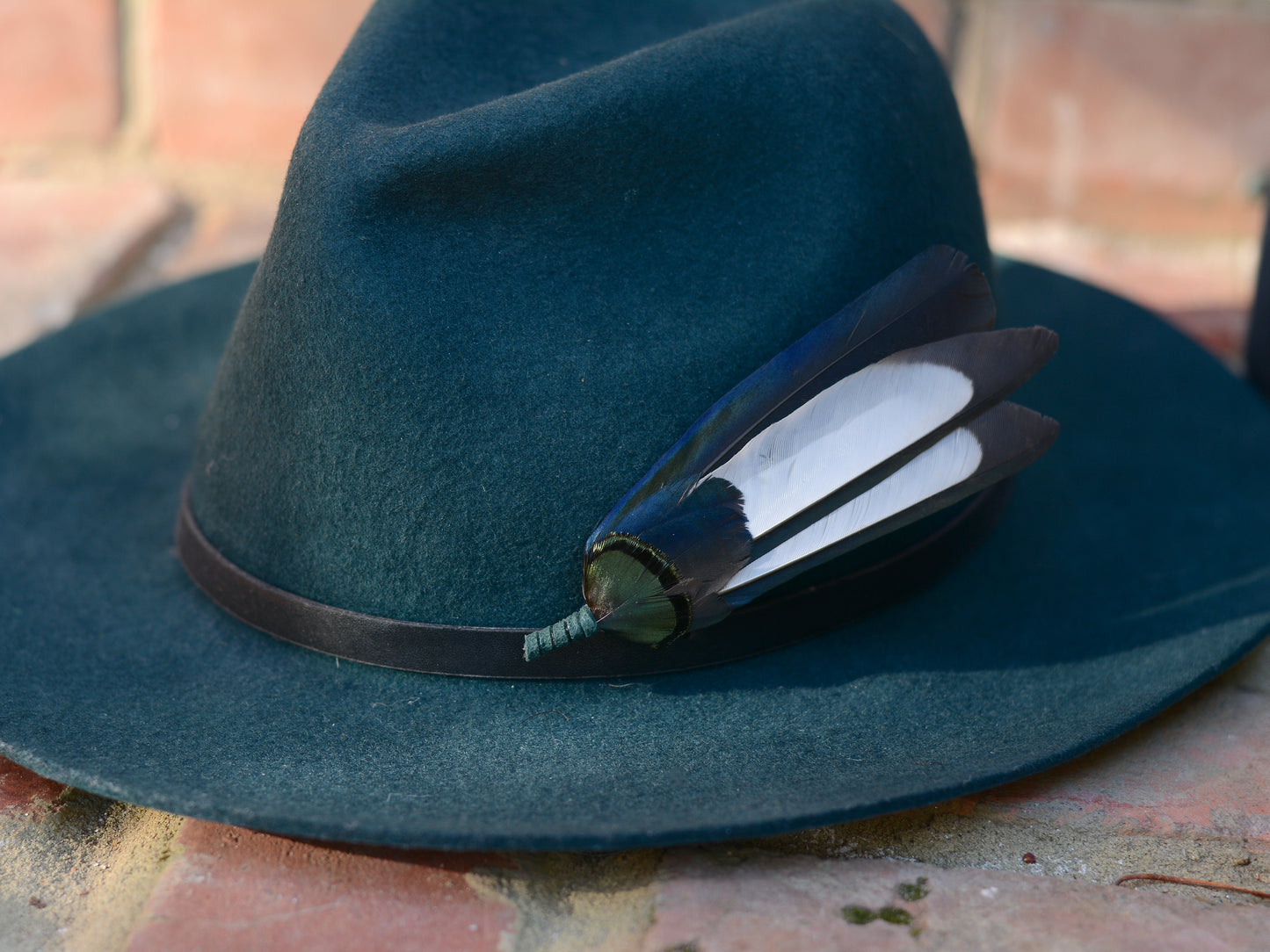 Magpie Feather Monochrome Brooch Pin No.6