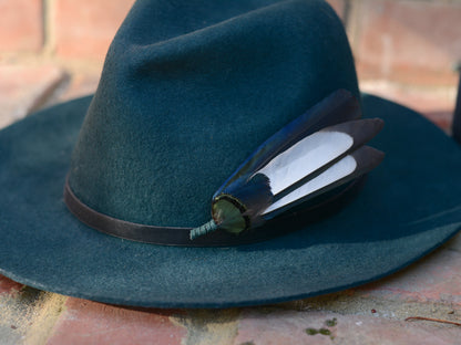 Magpie Feather Monochrome Brooch Pin No.6