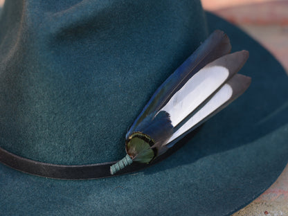 Magpie Feather Monochrome Brooch Pin No.6
