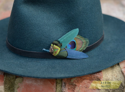 Teal, Green and Navy Peacock Feather Boutonnieres