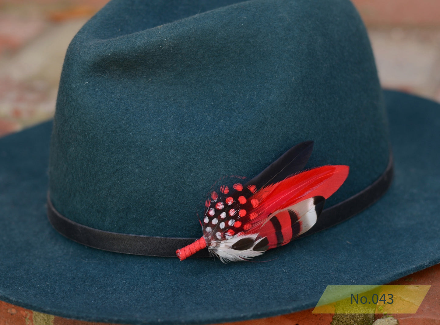 Red Feather Boutonniere / Hat Pin No.033, No.043, No.44 & No.052