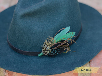 Green Feather Boutonniere No.067 and No.069