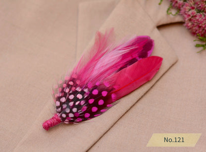 Bright Pink Feather Brooch Hat Pin No.121