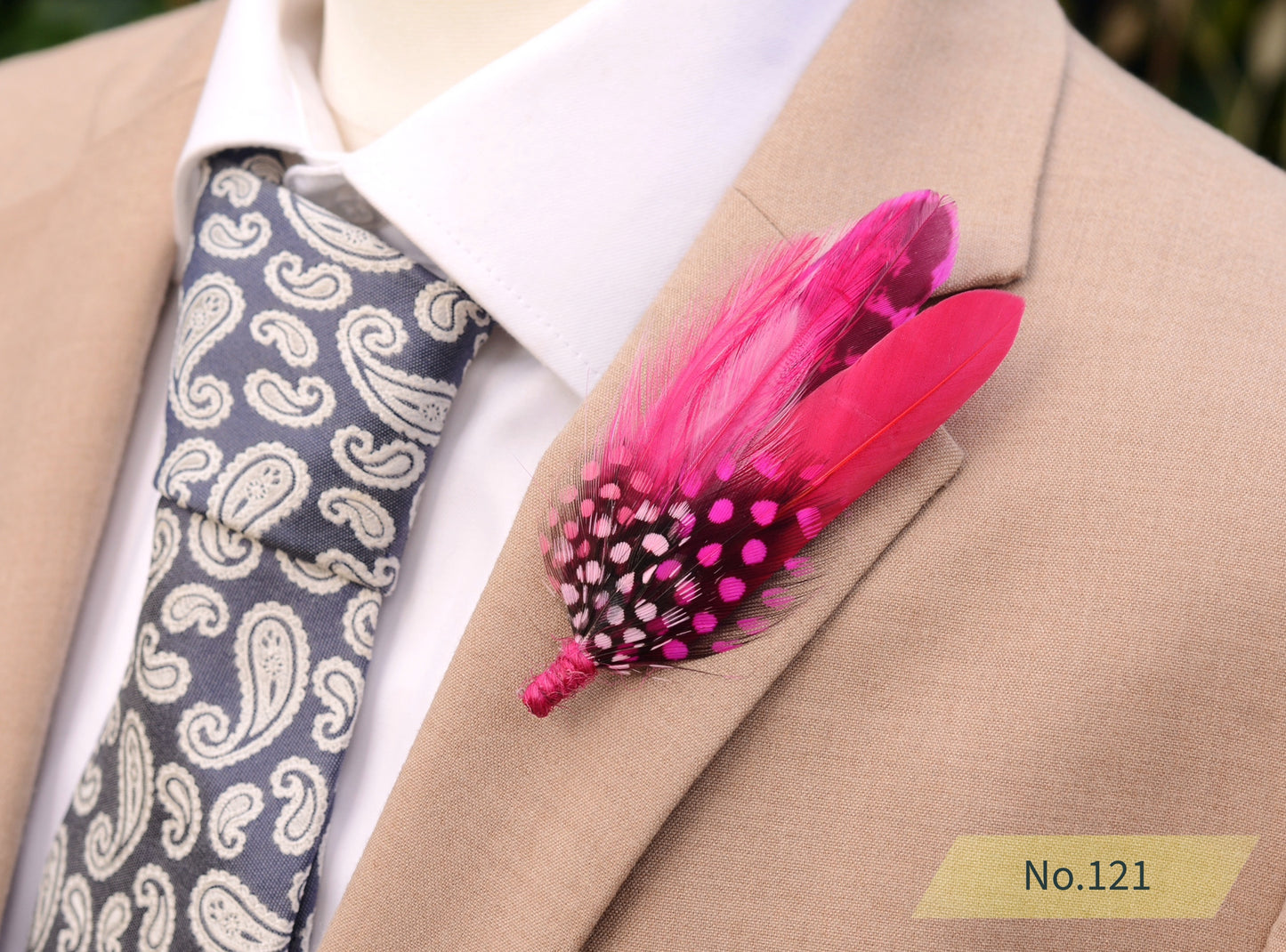 Bright Pink Feather Brooch Hat Pin No.121