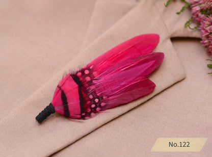 Bright Pink Feather Brooch Hat Pin No.121