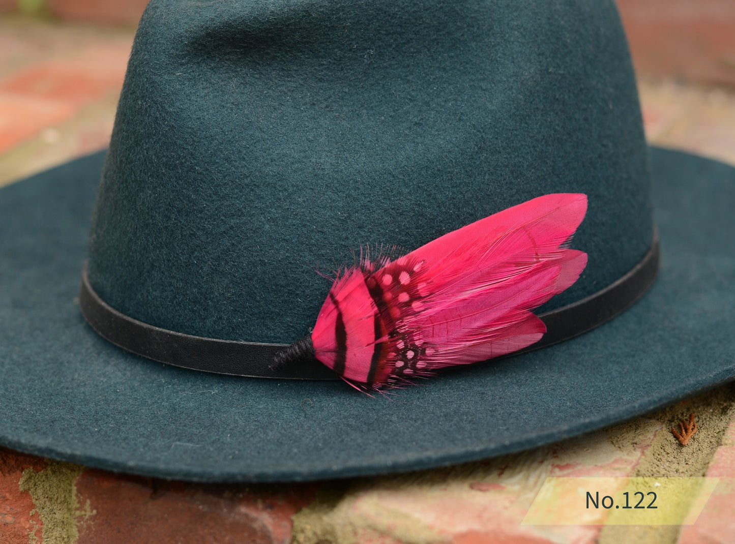 Bright Pink Feather Brooch Hat Pin No.121