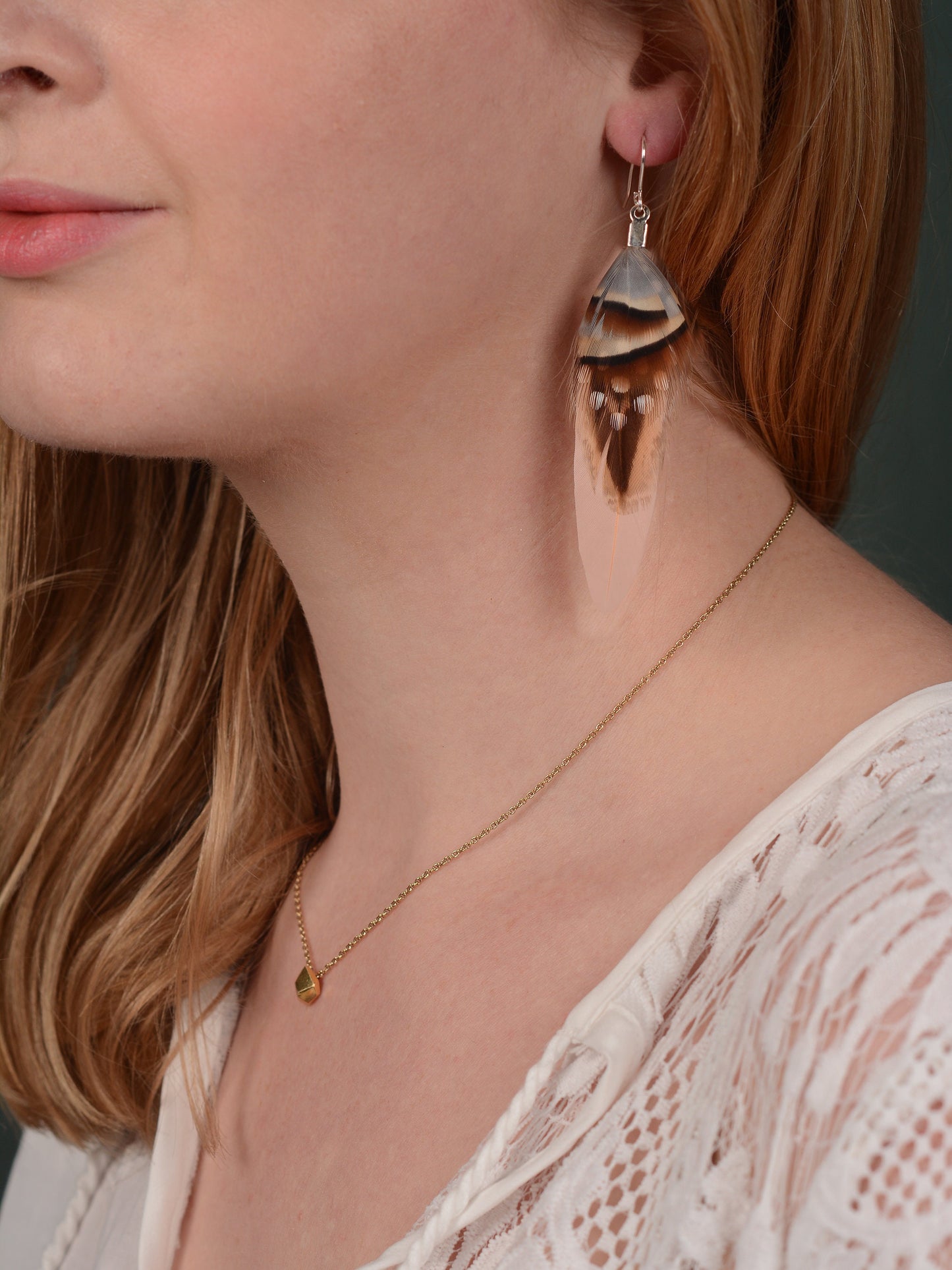 Blush Pink Pheasant Feather Earrings