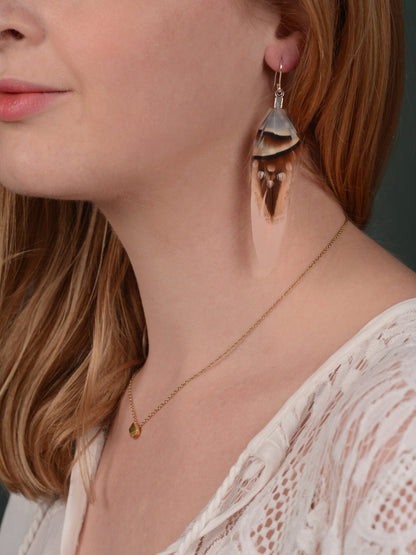 Blush Pink Pheasant Feather Earrings