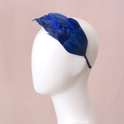 Navy Blue Feather Fascinator Headband No.002