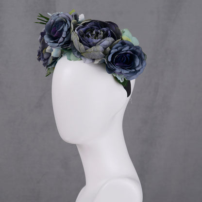 Oceana -  Flower Crown Headpiece in Blue