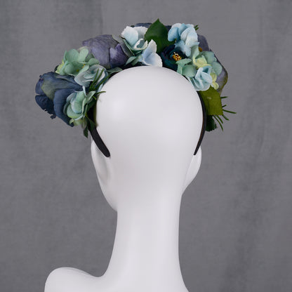 Oceana -  Flower Crown Headpiece in Blue