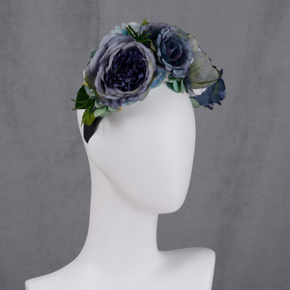 Oceana -  Flower Crown Headpiece in Blue