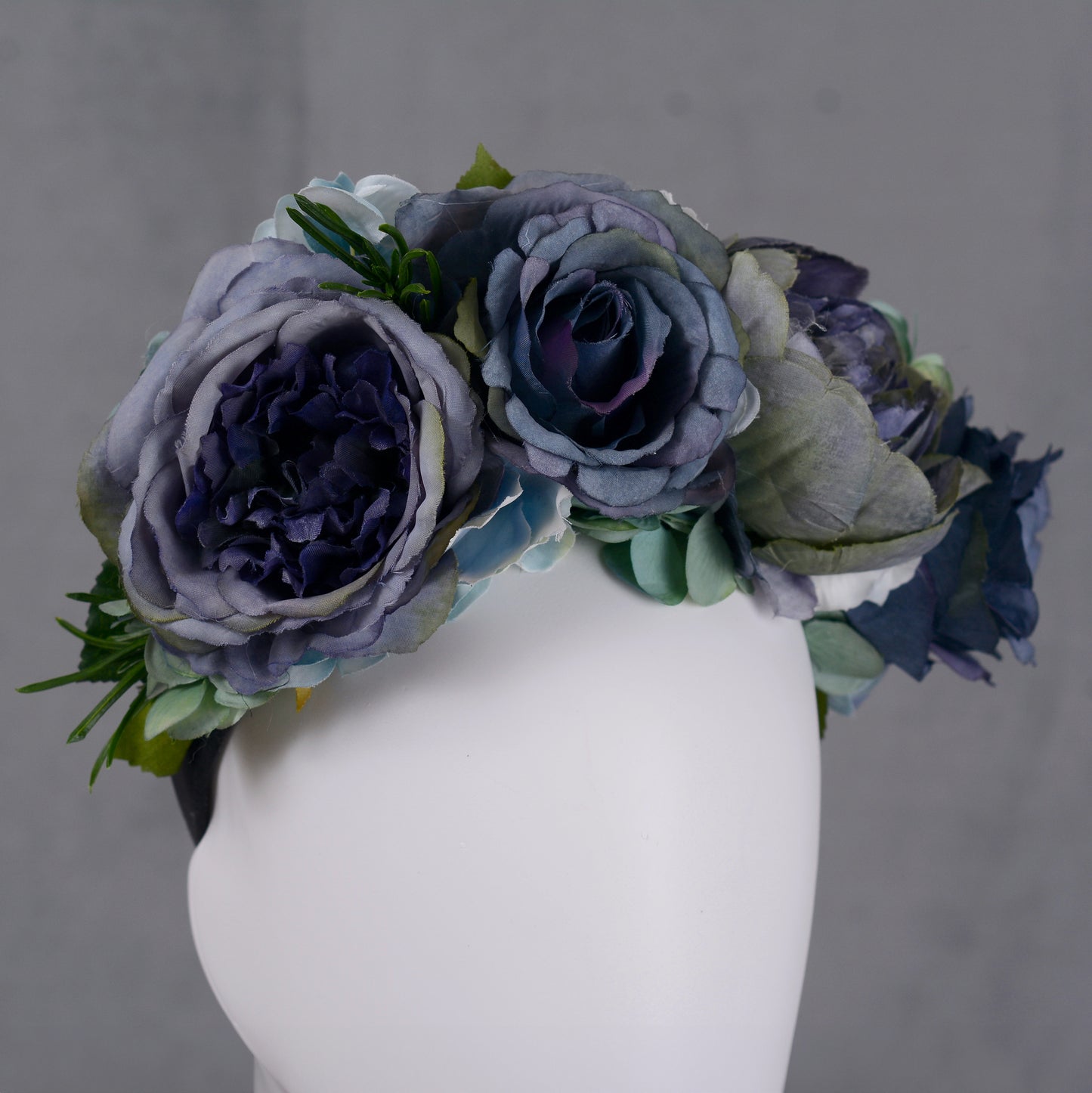 Oceana -  Flower Crown Headpiece in Blue