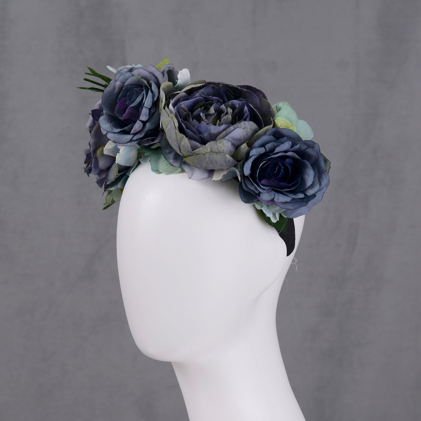 Oceana -  Flower Crown Headpiece in Blue