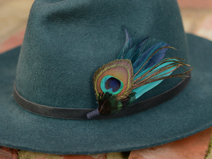 Peacock Feather Buttonhole in Peacock Blue and Navy No.086