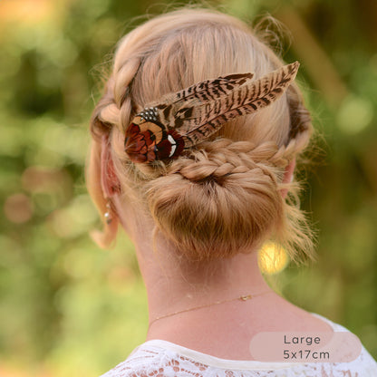 Natural Pheasant Feather Hair Clips / Fascinator
