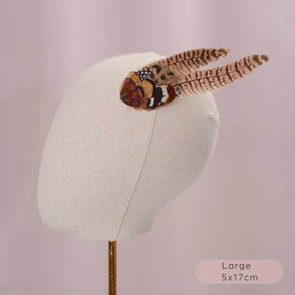 Natural Pheasant Feather Hair Clips / Fascinator