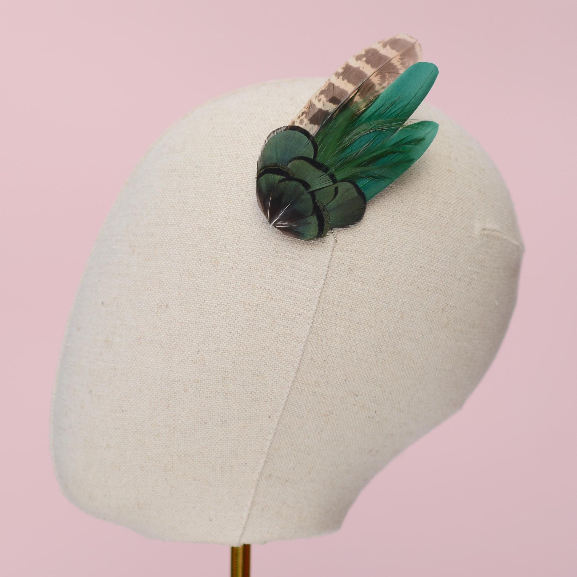 Bottle Green Feather Hair Clip | Pheasant Feather Hair Clip | Feather Fascinator | Bridal | Bridesmaid Hair Clip | Wedding Fascinator