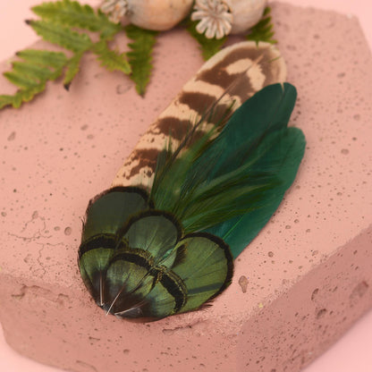 Bottle Green Feather Hair Clip | Pheasant Feather Hair Clip | Feather Fascinator | Bridal | Bridesmaid Hair Clip | Wedding Fascinator