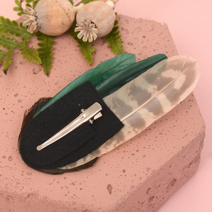 Bottle Green Feather Hair Clip | Pheasant Feather Hair Clip | Feather Fascinator | Bridal | Bridesmaid Hair Clip | Wedding Fascinator