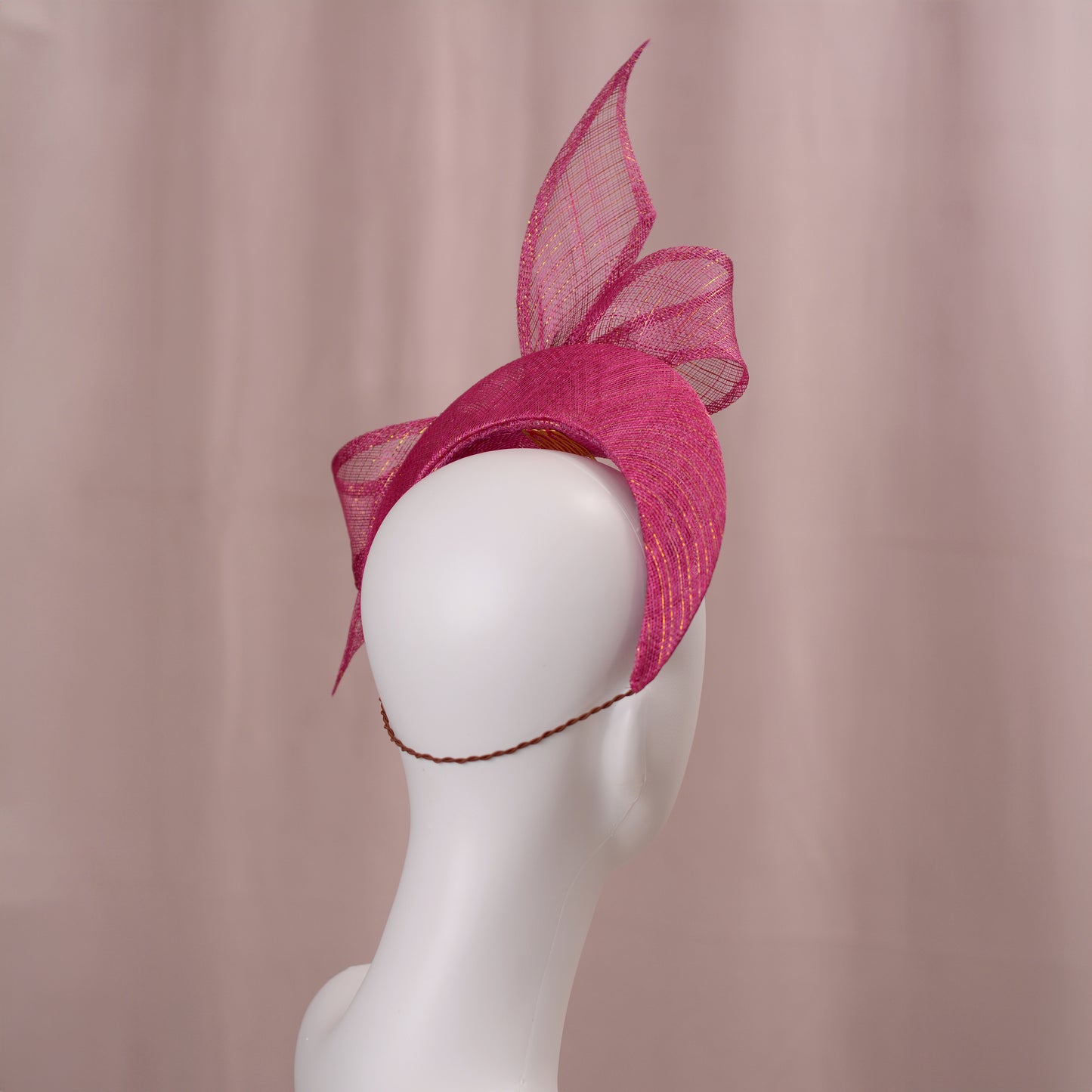 Pink and Gold Bow Headband Fascinator