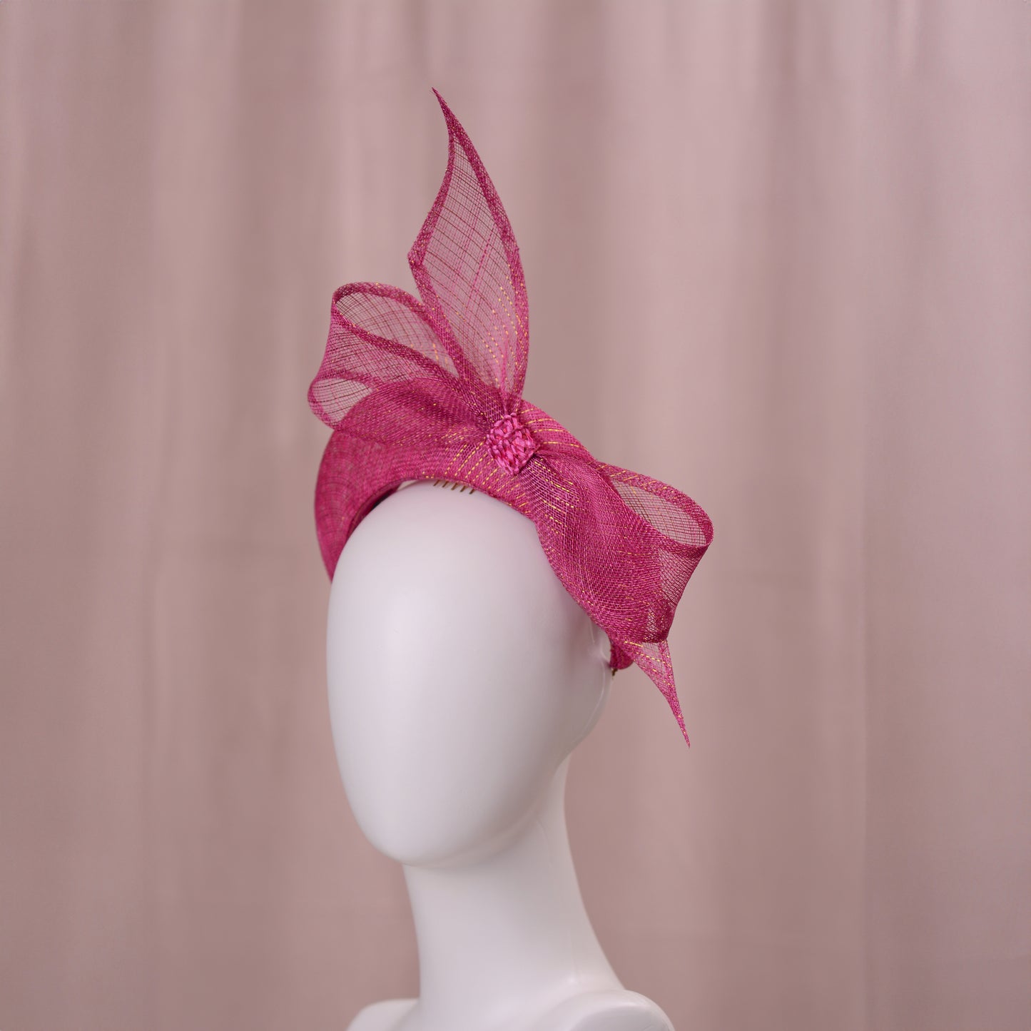 Pink and Gold Bow Headband Fascinator