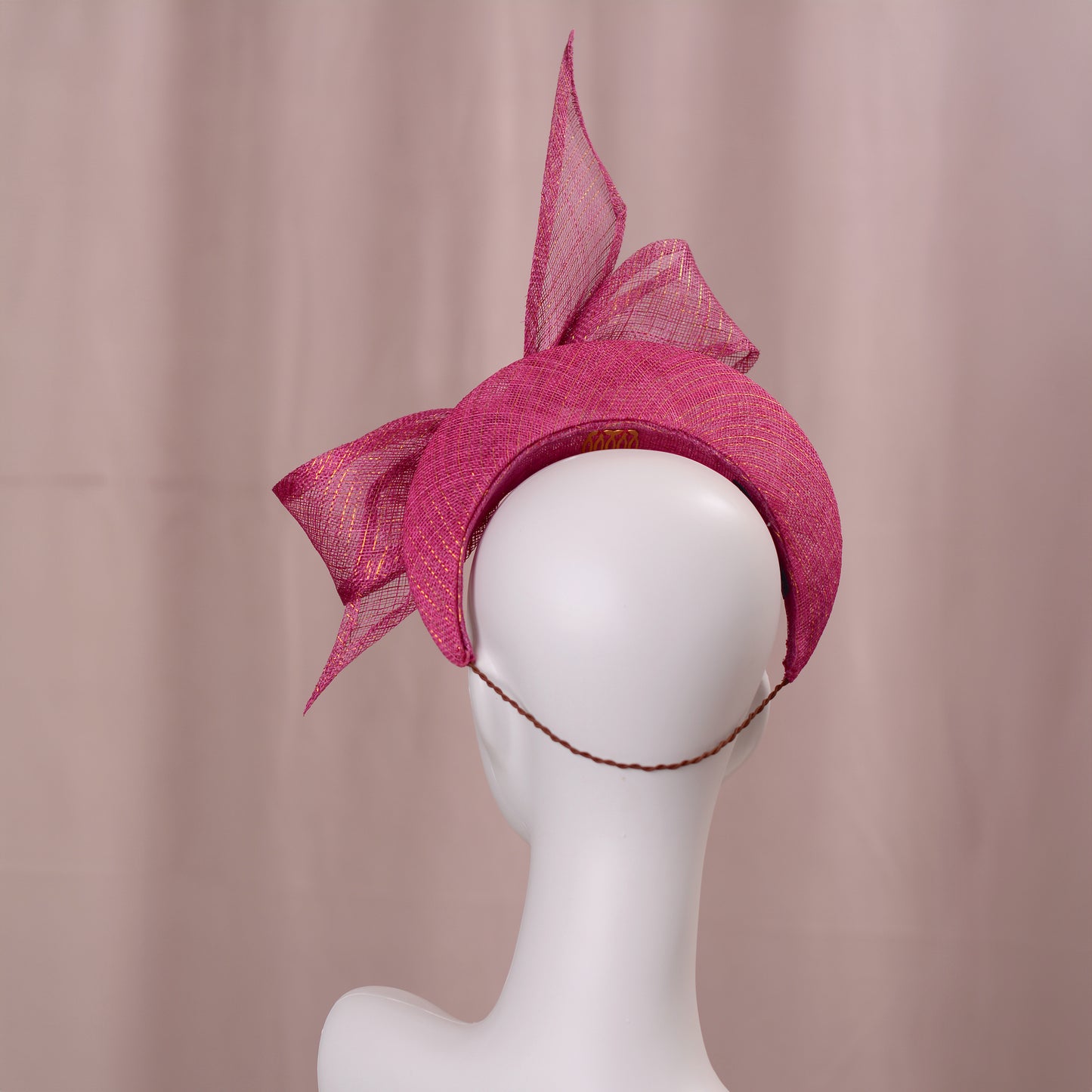 Pink and Gold Bow Headband Fascinator