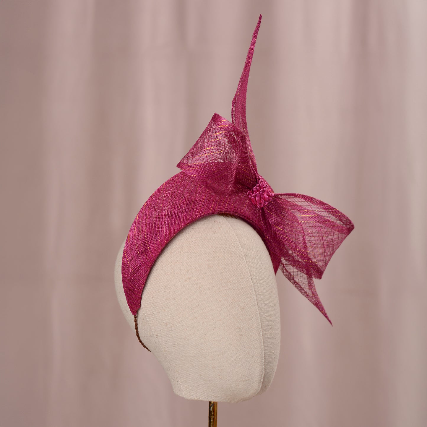 Pink and Gold Bow Headband Fascinator