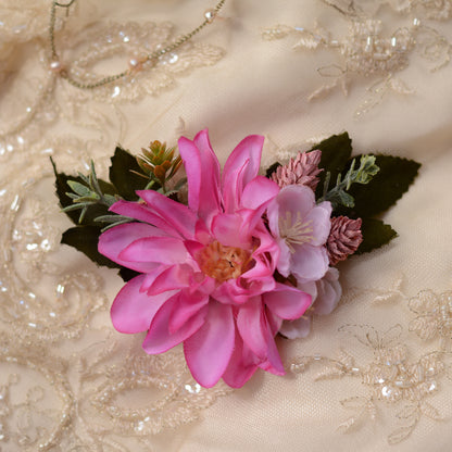 Blush Pink Dahlia Flower Hair Clip