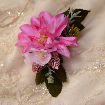 Blush Pink Dahlia Flower Hair Clip