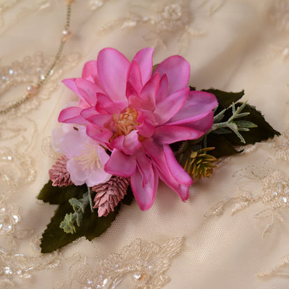 Blush Pink Dahlia Flower Hair Clip
