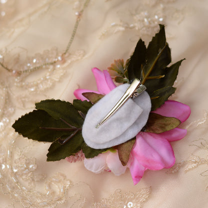Blush Pink Dahlia Flower Hair Clip