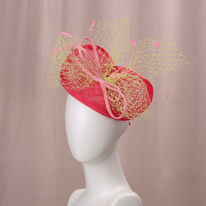 Pink and Yellow Saucer Fascinator