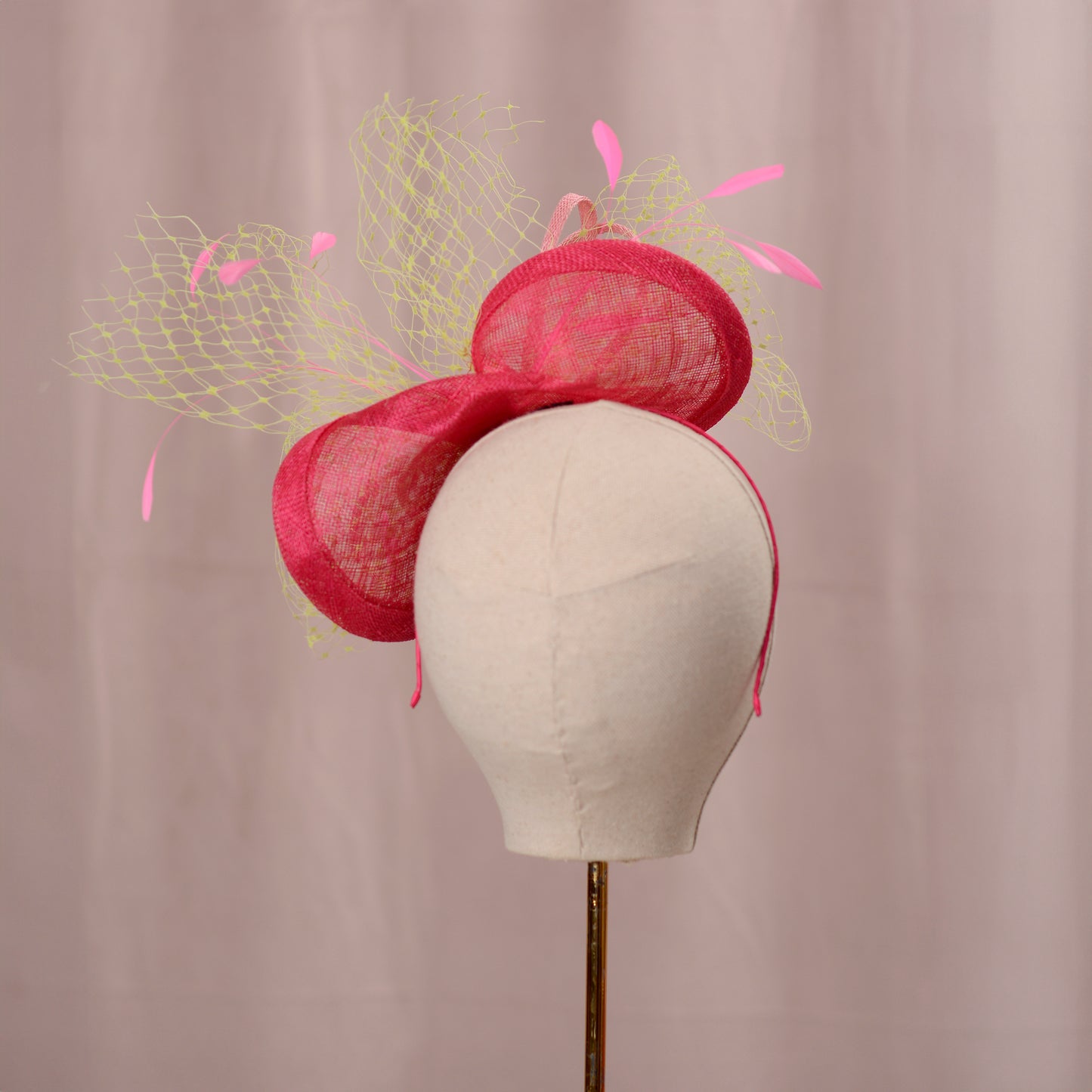 Pink and Yellow Saucer Fascinator