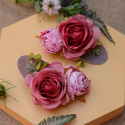 Lipstick Pink Rose Flower Hair Clip