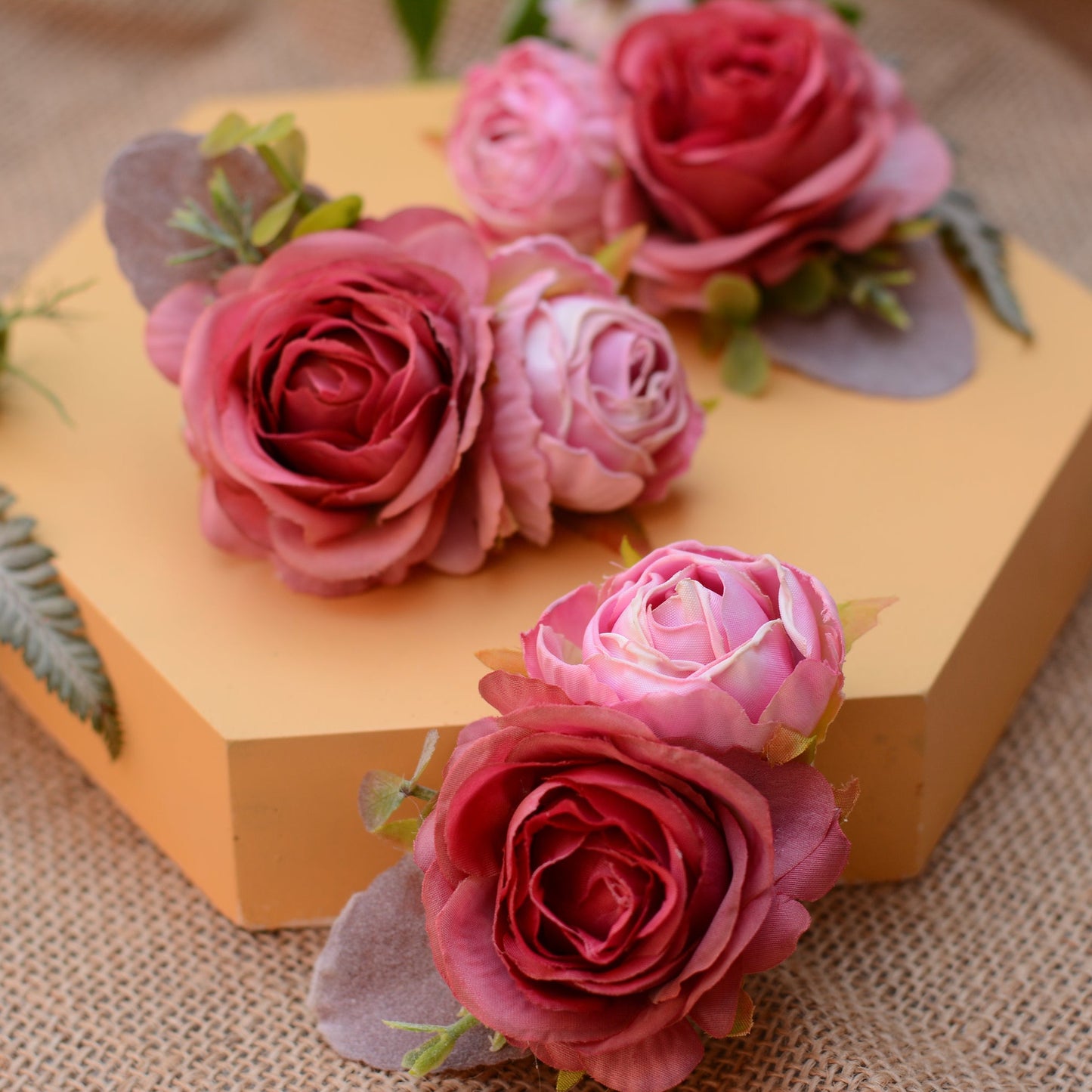 Lipstick Pink Rose Flower Hair Clip