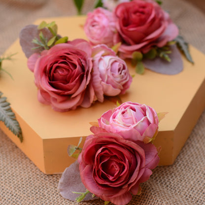 Lipstick Pink Rose Flower Hair Clip