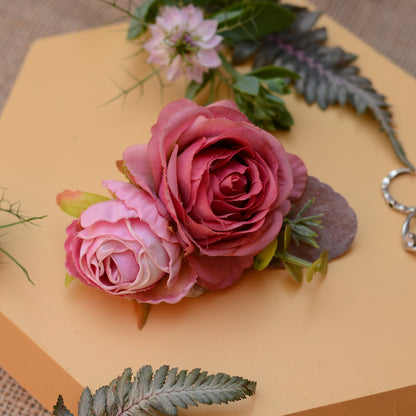 Lipstick Pink Rose Flower Hair Clip