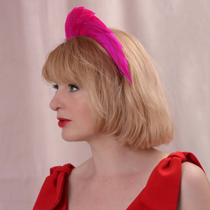 Magenta Pink Feather Halo Headband