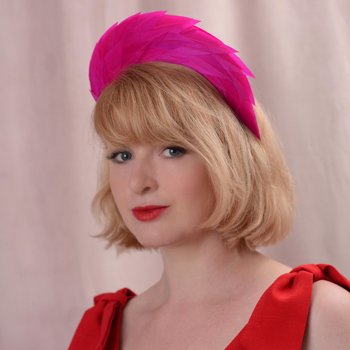 Magenta Pink Feather Halo Headband